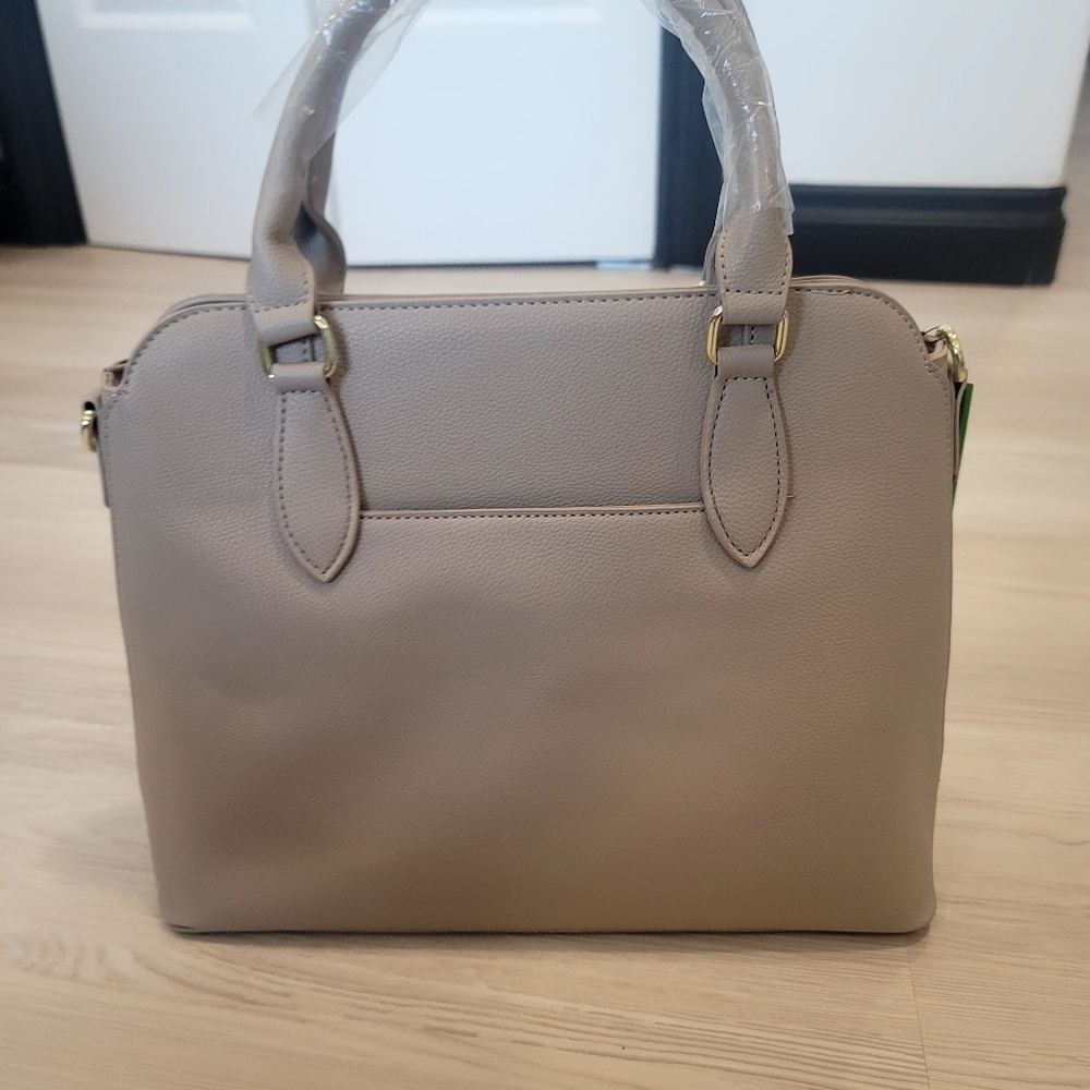 NEW C. WONDER Naomi Caviar Texture Satchel and Flap Clutch Wallet in Tan - Picture 7 of 17